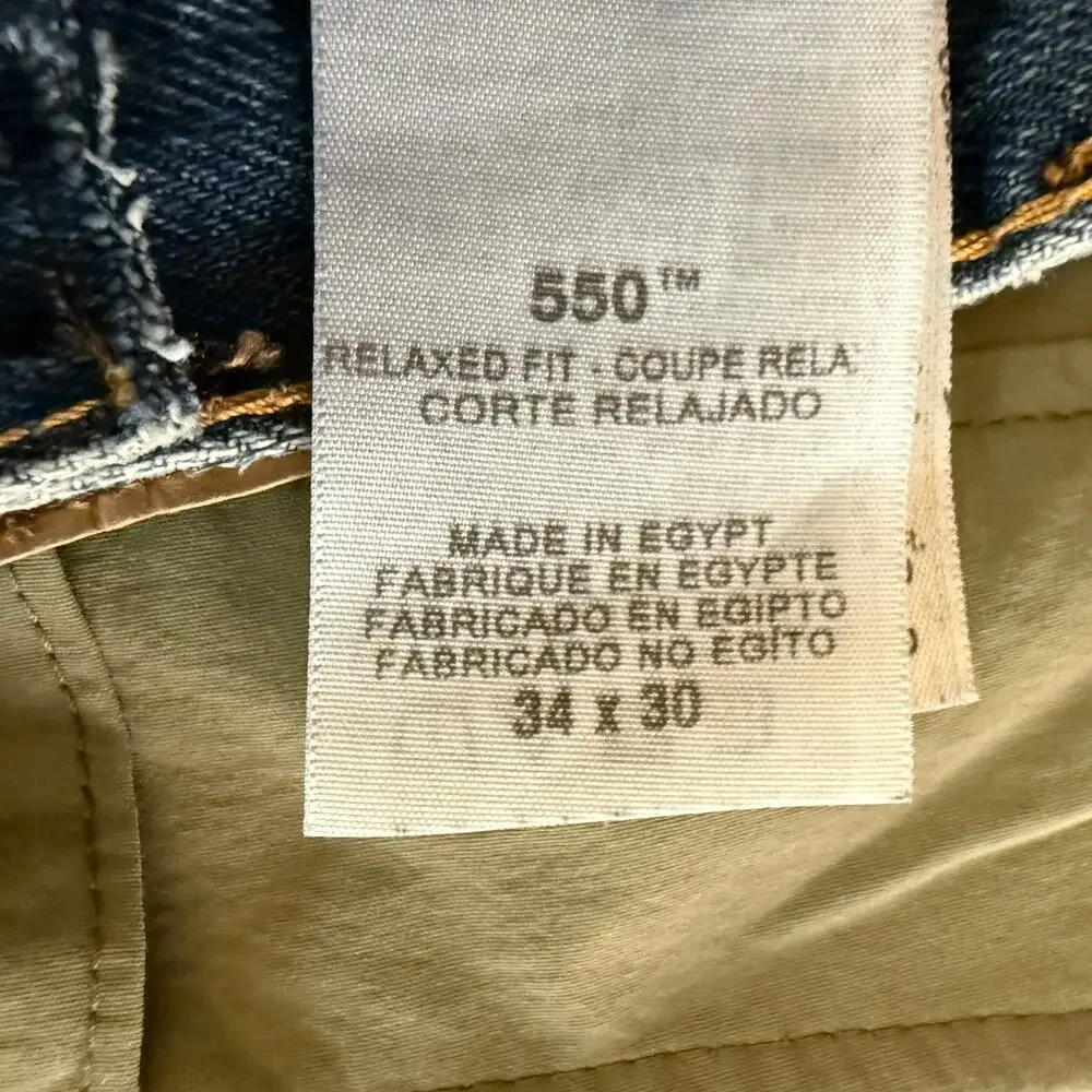 Levi's 550 Relaxed Fit Jeans Mens 34x30 Blue Denim Classic 550